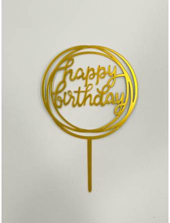 Happy Birthday Gold Topper