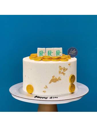 Fortune Mahjong Gold Coins Cake