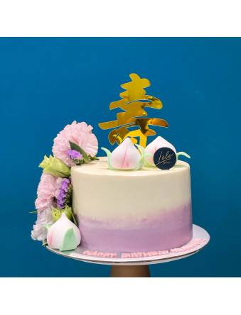 Ombre Purple Floral Longevity Cake