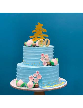 Blue Longevity and Floral Cake