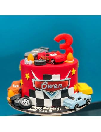 Lightning Mc Queen Cars and Wheels Cake