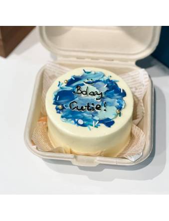 Blue Abstract Bento Cake