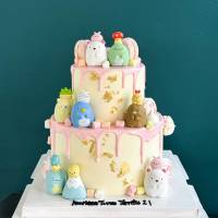 Pastel Pink Sumikko Gurashi Cake
