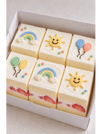 Children’s Day Pastel Play Cake Squares (6pcs)