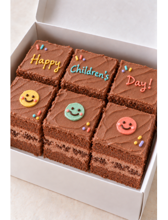 Children’s Day Happy Smiles Cake Squares (6pcs)