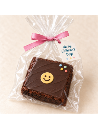 Children’s Day Smiley Brownie - Pink Ribbon