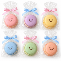 Children’s Day Smiley Macarons - Pink & Blue Ribbons