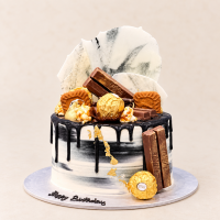 Black and White Chocolate and Biscuit Cake