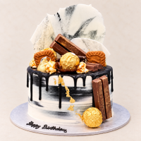 Black and White Chocolate and Biscuit Cake