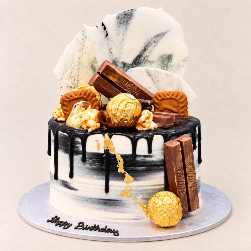 Black and White Chocolate and Biscuit Cake