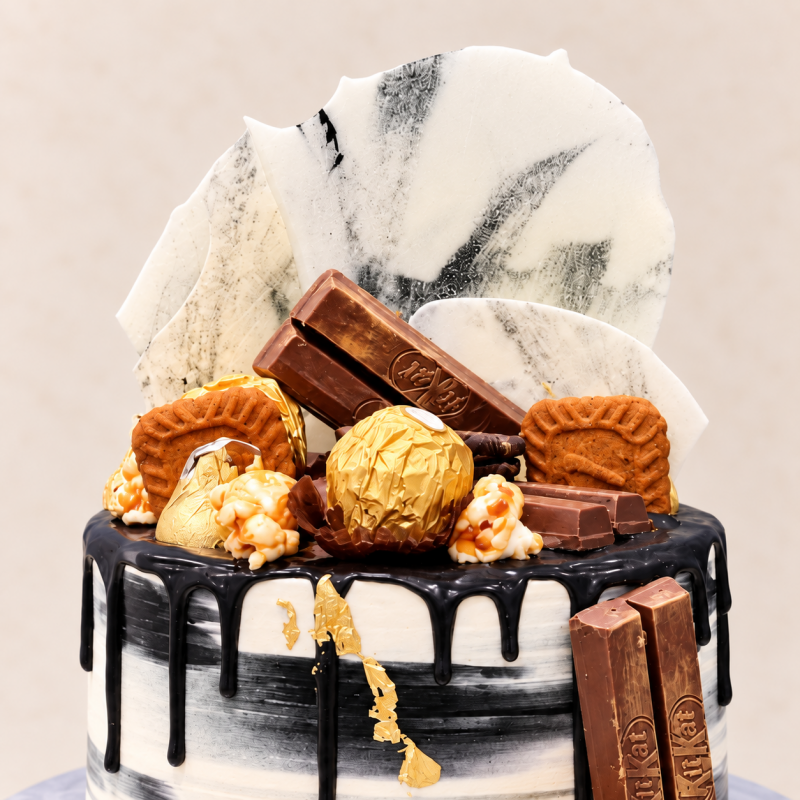 Black and White Chocolate and Biscuit Cake