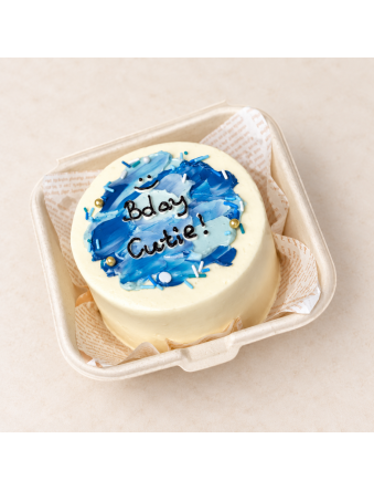 Blue Abstract Bento Cake
