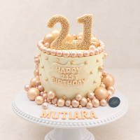 21st Pearl Theme Birthday Cake