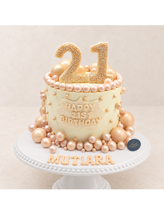 21st Pearl Theme Birthday Cake