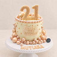 21st Pearl Theme Birthday Cake