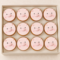 2D Pig Cupcakes
