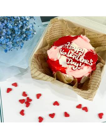 Red Abstract Valentine Bento Cake