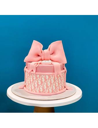 Mini Pink Dior Gift Box Cake