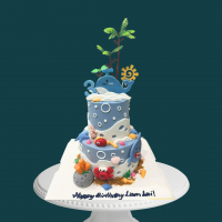 Underwater Ocean and Beach Cake