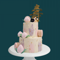 Pink and Purple Hues Longevity Cake
