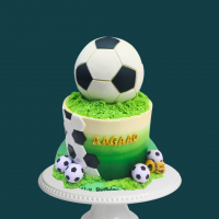 Ombre Green Soccer Ball Cake
