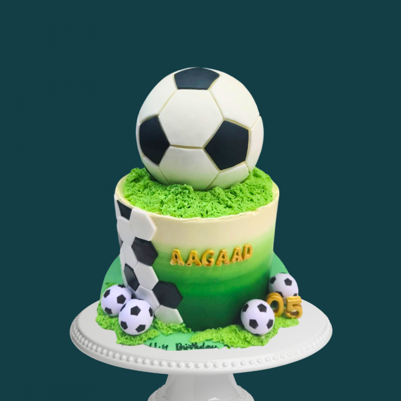 Ombre Green Soccer Ball Cake