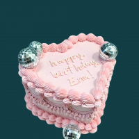 Pink Vintage Disco Ball Cake