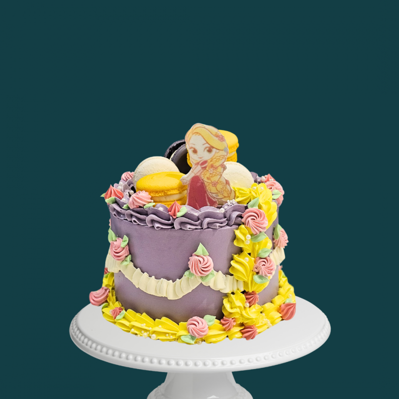 Rapunzel Vintage Floral Cake