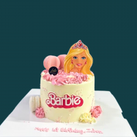 Barbie and Macarons Cake