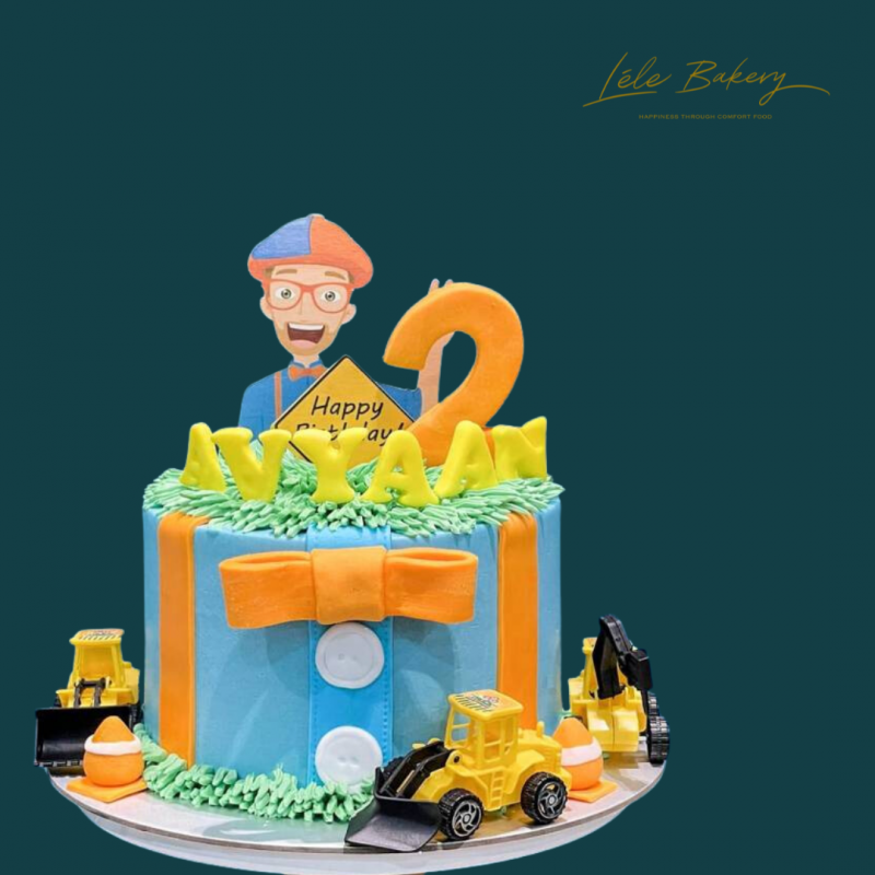 Blippi Excavator Cake