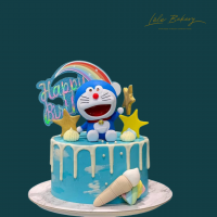 Blue Doraemon Drippy Cake