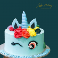 Blue Unicorn Cake