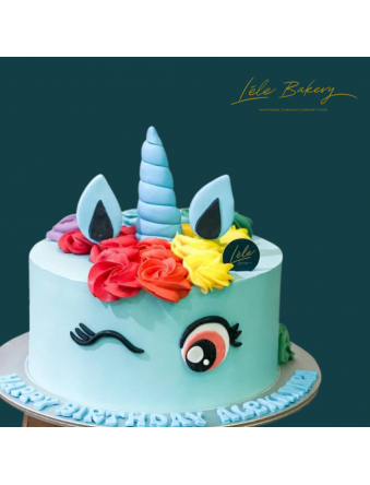 Blue Unicorn Cake