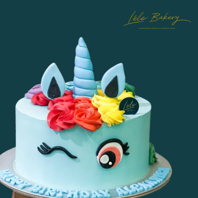 Blue Unicorn Cake