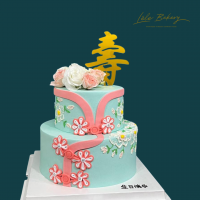 Cheong Sam Flower Painted Cake