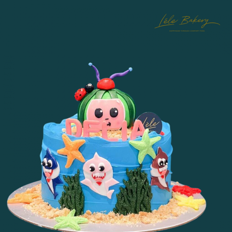 Cocomelon Baby Shark Cake