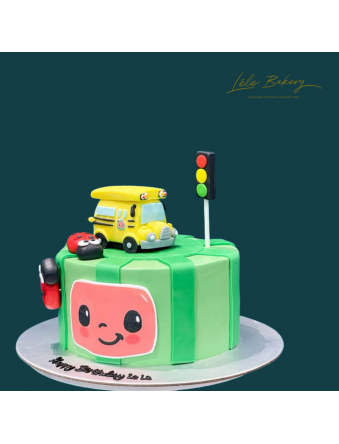 Cocomelon with Yellow Bus Cake