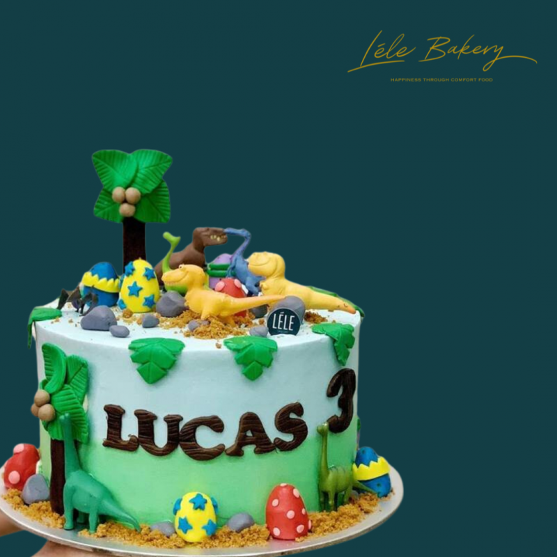 Colorful Dinosaur Cake