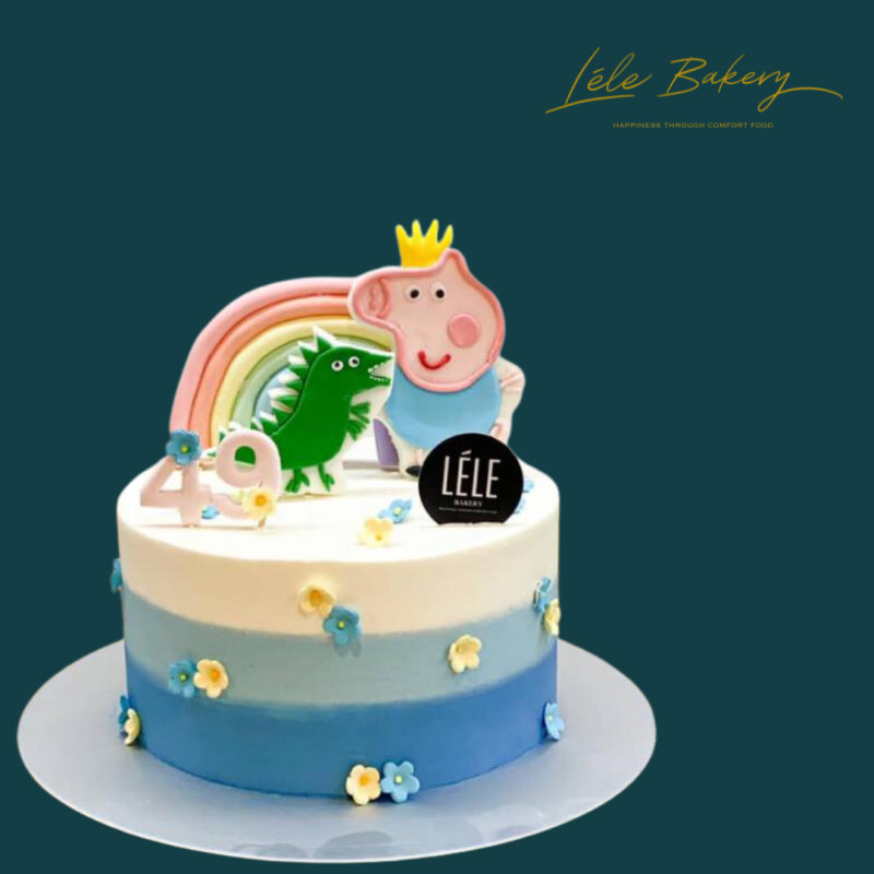 Dino and Peppa Pig Cake