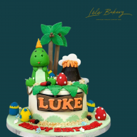 Dinosaur Volcano cake