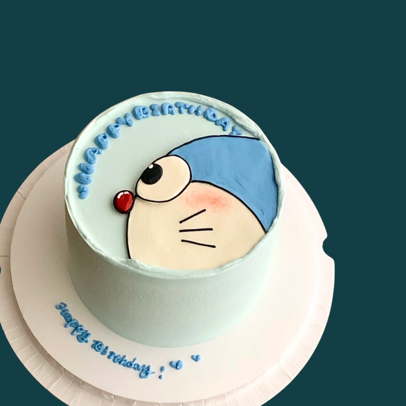 Doraemon Buttercream Painting Cake