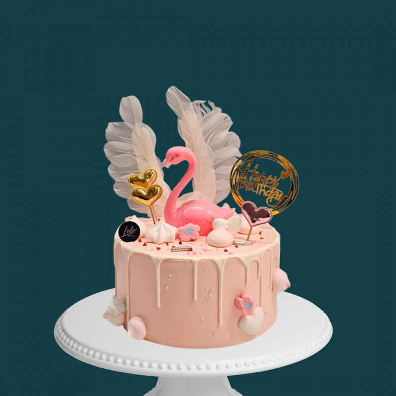 Flamingo Feather Cake