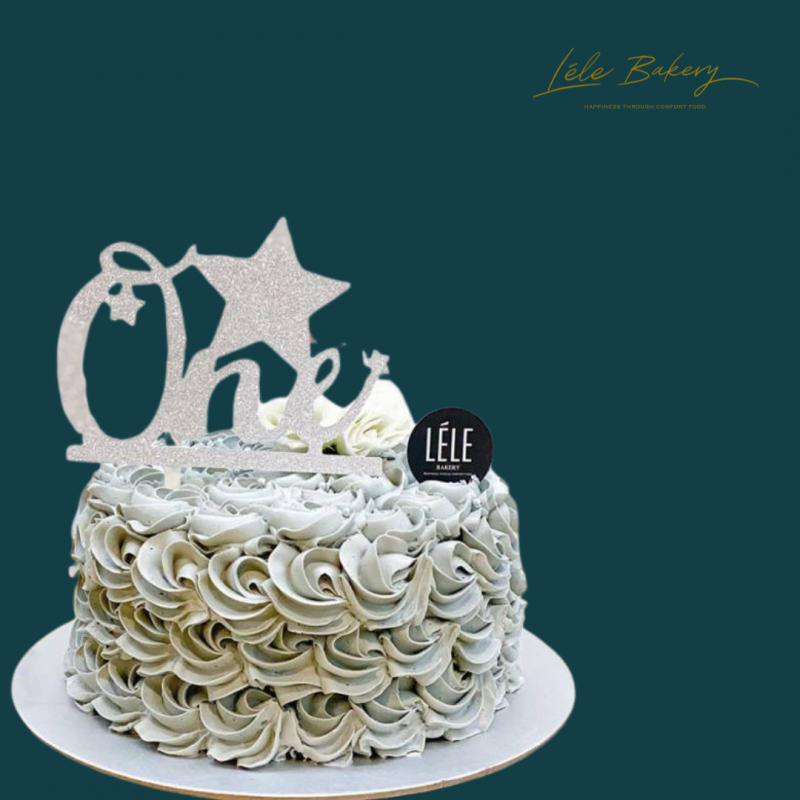 Grey Rosetta Cake