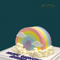 Half Rainbow with Clouds Cake