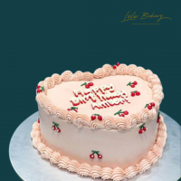 Heart Shaped Cherries Vintage Cake