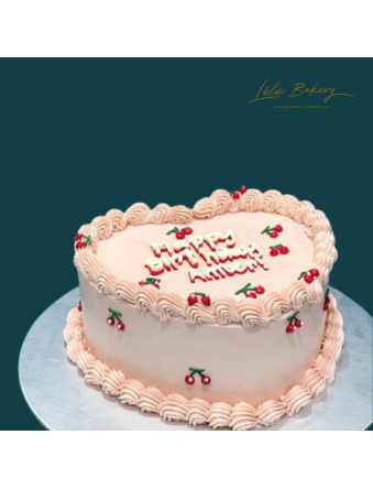 Heart Shaped Cherries Vintage Cake