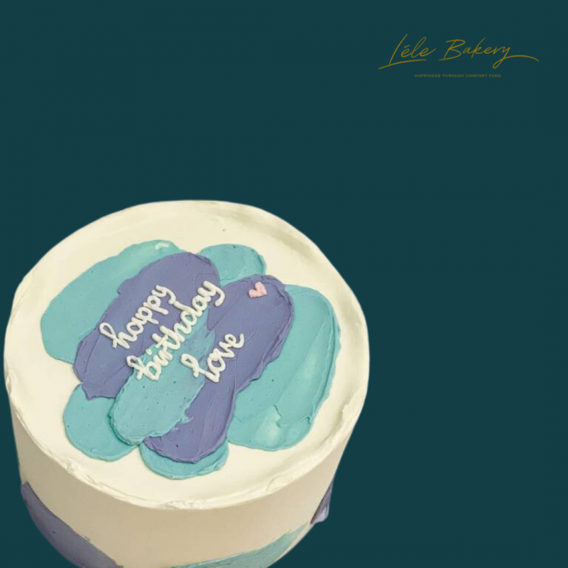 Pastel Blue and Purple Cake