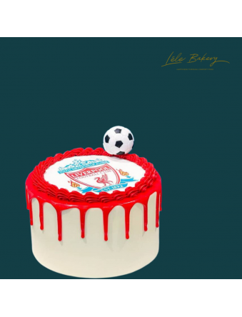 Liverpool Logo and Soccer Ball Cake