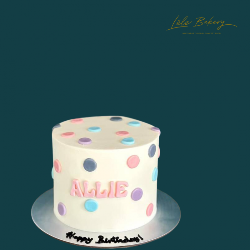 Minimalist Pastel Polka Dots Cake