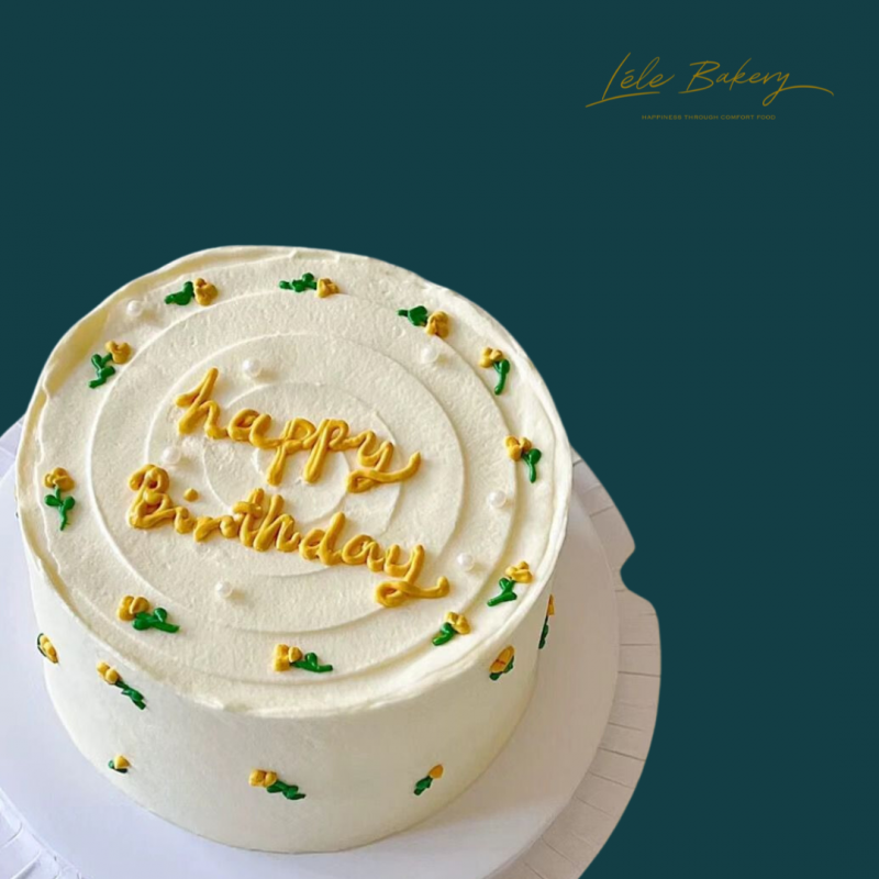 Minimalist Yellow Flower Cake